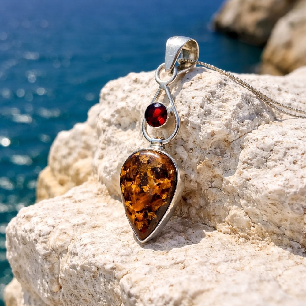 Bronzite & Garnet Necklace